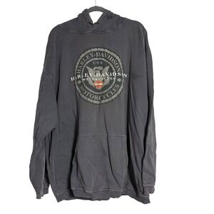 Harley-Davidson Men's XL Gray Graphic Hoodie Sweatshirt Pullover Exeter RI‎